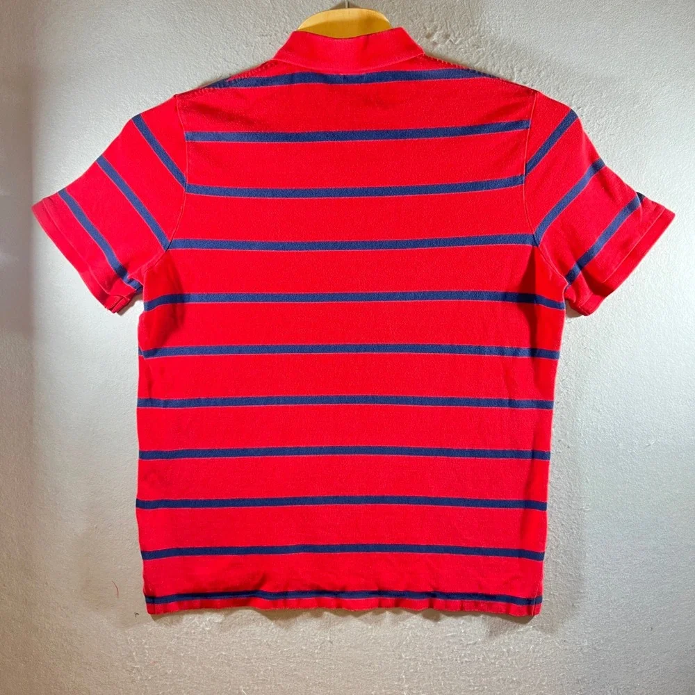 1117 | Polo Ralph Lauren Classic Fit Red Navy Stripe Polo Shirt Mens XL